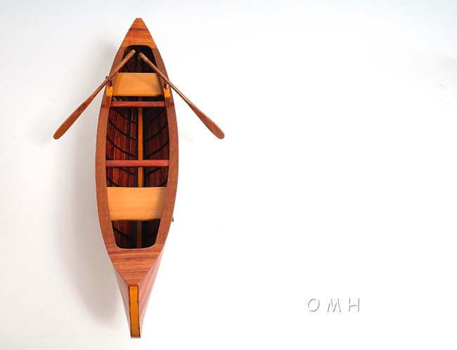 Indian Girl Canoe OMH Handcrafted Model, Canoe Models, B013 From