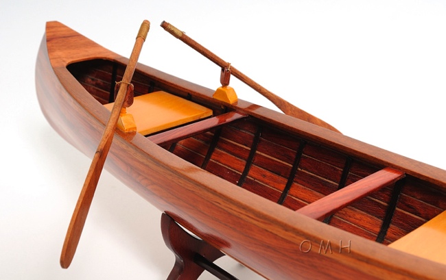 Indian Girl Canoe OMH Handcrafted Model, Canoe Models, B013 From 