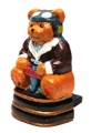 Cast Iron Pilot Bear Painted Mini Doorstop