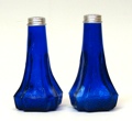 Wide base floral Salt & Pepper blue