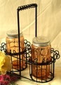 Pink Salt & Pepper W Metal Basket