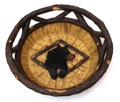 Carved Wood-look Bear Bowl
