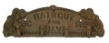 Cast Iron Rust Haircut and Shave PlaqueHanger