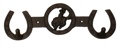 Cast Iron Rider Horseshoe 2 Hook Rack