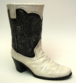 Terracotta Western Boot PewterAntique White