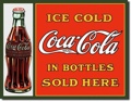 Tin Sign Coke Sold Here In Bottles