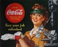 Tin Sign Coke Female Machinist