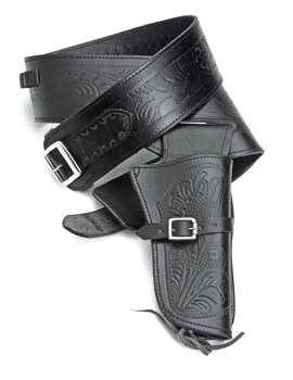 Single Tooled Black Western Holster