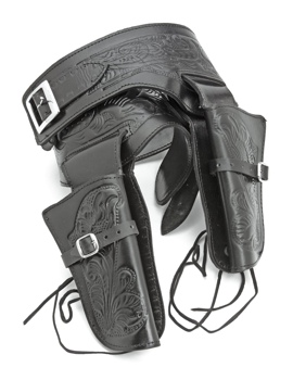Double Tooled Black Western Holster