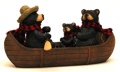 Bears sitting in Canoe