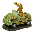 Deer Driving Jeep W Hunter Strapped To Hood