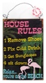 Tropical House Rules Metal Wall Sign