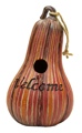 Welcome Striped Gourd Birdhouse