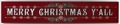 Wood Plaque Merry Christmas Yall