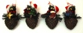 Resin Pinecone Bear Ornaments Set of Four