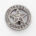 Silver Texas Ranger Badge With Peso Back