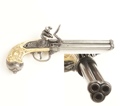 Italian 3 Barrel Flintlock Non Firing Replica