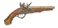 Napoleonic Double Barrel Flintlock Pistol Br>Non Firing Replica Gun
