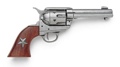 M1873 Old West Six Shooter Gray Finish And Wood Grips With Star Non Firing Replica Gun