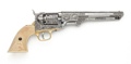 M1851 NAVY PISTOL ENGRAVED SILVER FINISH NON FIRING REPLICA GUN
