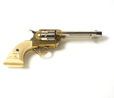 M1873 Old West Revolver Frontier Barrel Dual Tone Finish Non Firing Replica Gun
