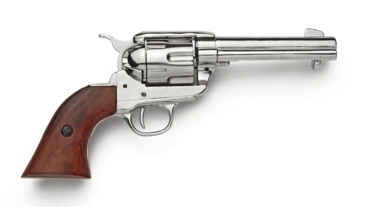 M1873 Fast Draw Old West Revolver Nickel Finish Non Firing Replica Gun