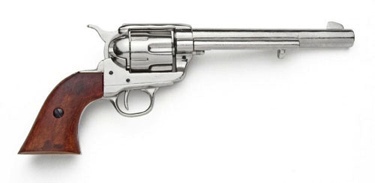 M1873 Old West Cavalry Revolver Nickel Finish Non Firing Replica Gun