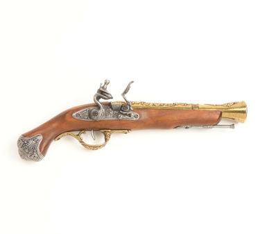 Replica 18Th Century English Flintlock Antiqued Brass Finish Non Firing Replica Gun