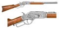 M1873 Lever Action Western Rifle Engraved Silver Finish Non Firing Replica Gun