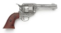 FAST DRAW WESTERN SIX SHOOTER PISTOL NICKEL ENGRAVING NON FIRING REPLICA GUN