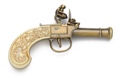 Ladies Pocket Flintlock Pistol Gold Finish Non Firing Replcia Gun