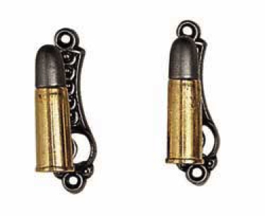 Bullet-Style Gun Hanger With Gold/Silver Finish