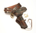 Old West Leather Holster With Replica Bullets