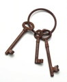 WESTERN JAILERS KEYS WITH METAL ANTIQUED FINISH