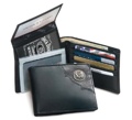 Black Billfold Wallet Metal Logo