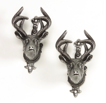 Deer Head Gun Hangers Gray Finish