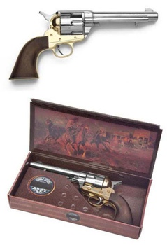 M1873 Western Army Pistol Nickel And Brass Finish Non Firing Replica Gun