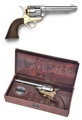 M1873 Western Army Pistol Nickel And Brass Finish Non Firing Replica Gun