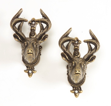 Deer Head Style Gun Hangers Brass Finish