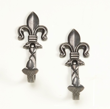 Fleur De Lis Sword Hanger Antique Gray Finish
