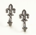 Fleur De Lis Sword Hanger Antique Gray Finish