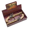 Belgian Engraved Dueling Set In Gold Finish Non Firing Replica Guns