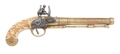 Engraved Belgian Flintlock Gold Finish Non Firing Replica Gun