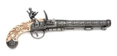Engraved Belgian Flintlock Grey Finish Non Firing Replica Gun