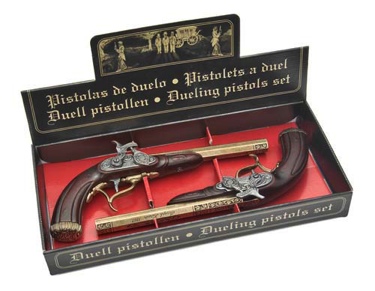 English Percussion Model Boxed Dueling Set Non Firing Replica Guns