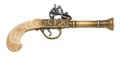English Flintlock Blunderbuss Pistol Gold Finish Non Firing Replica Gun