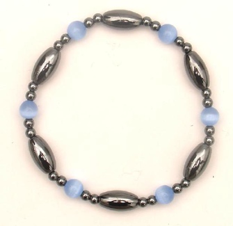 Magnetic Hematite Bracelet LIGHT BLUE