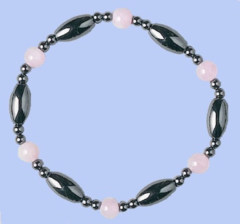 Magnetic Hematite Bracelet ROSE QUARTZ