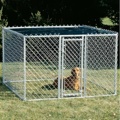 Chain Link Portable Kennel  - Includes a Sunscreen 6ft L x 6ft W x 4ft H