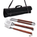 3 Piece BBQ Tote Black Gray and Silver